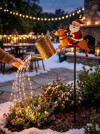 Christmas Solar Kettle Lights,Solar Santa Claus Watering Can Light，B(Warm) - Image 6