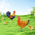 4 Pack Rooster Garden Stakes 20.5in Metal Rustproof Chicken Yard Art - Image 6