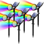 Color Changing Solar Spot Lights Outdoor, 21 LEDs Brightness Solar Pathway Lights Outdoor, IP67 Waterproof Exterior Solar Lights for House, 2-in-1 Solar Flood Lights Outdoor for Yard by XTGTP