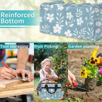 Garden Tool Bag Organizer Garden Tote Bag with Pockets Pattern Small Flowers Tool Storage Organizer Gardening Tool Kit Holder 13" x 6.8" x 2.8" - Image 6