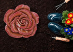 Magnolia Garden 12-Inch Sculpted Coral Rose Decorative Stepping Stone – 3D Floral Resin Garden Walkway Tile – Earthy Terra Cotta Flower Outdoor Accent - Image 6