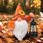 Fall Gnome Decoration Garden Statues with Pumpkin Solar Sunflower Gnomes - Image 2