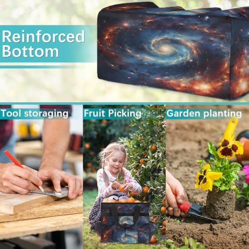 Space Garden Tool Bag Organizer Heavy Duty Galaxy Nebula Outer Space Gardening Tote Bag with 10 Pockets for Women Men Gardening Gifts - Image 7