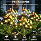 VOOKRY Dragonfly Solar Garden Lights Outdoor (6 Pack, 36 LEDs), Dragonfly Outdoor Decor with Solar Firefly Lights Waterproof Swaying Light for Yard Patio Pathway Gardening Gift for Women, Warm White - Image 4