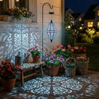 Twinkya 2 Pack Hanging Solar Lights Outdoor Garden Decor, Waterproof Plastic Moroccan Solar Powered Lantern Lamp, Outside Decorations for Patio Yard Porch Backyard Decor, Gardening Gifts for Women Mom - Image 5