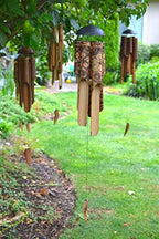 Cohasset Gifts 167 Burnt Flower Simple Bamboo Wind Chime, Medium Wood Design - Image 3