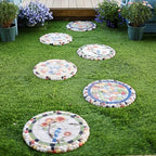 Outdoor Garden Stepping Stone, Round Dimensional Pattern Walkway Step Stones Φ 13", Multicolored Decorative Stone for Pathways/Lawns/Pond Areas (Style : Butterfly, Size : 3PCS) - Image 5