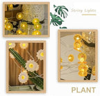 CAKERS LED Petal-Shaped String Lights|Flower Decor Copper Wire Fairy Lights|Creative Floral Plant String Lights for Christmas Party Bedroom Patio,White Flower,5m(16.4ft)-50LED-Solar - Image 2