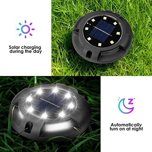 Fohil 12 Pack Solar Ground Lights for Pathway Lawn Yard Deck Garden Decor - Image 4