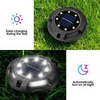 Fohil 12 Pack Solar Ground Lights for Pathway Lawn Yard Deck Garden Decor - Image 4