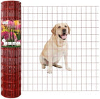 Red PVC Coated Welded Wire Fence 36" x 50' Roll, 2"x3" Mesh, 16 Gauge by FOREHOGARGARDEN%EF%BC%86HOME