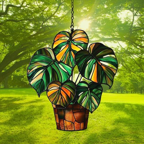 Monstera Plant Pot Acrylic Suncatcher - Image 3