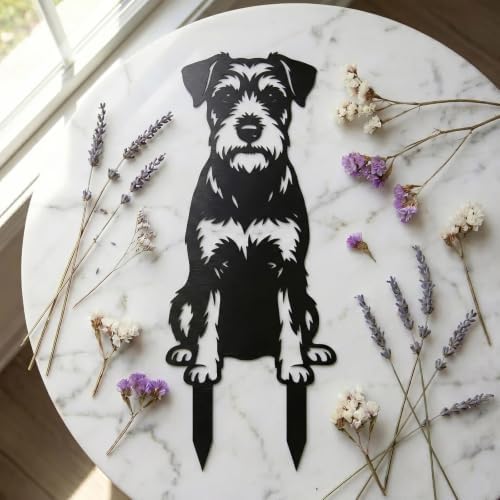 Dog Metal Garden Stake - Weatherproof Dog Silhouette Yard Art, Decorative Outdoor Sign for Lawn & Patio, Heartfelt Gift for Soft Schnauzer Lovers(Jump,10") - Image 4