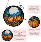 Moonlit Pumpkin Stained Glass Suncatcher – Handmade Jack-o’-Lantern Halloween Window Hanging, Spooky Autumn Home Decor, Pumpkin Lovers Gift - Image 4
