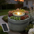 Solar Water Fountain Outdoor Garden Zen Bubbler with Lights by Pivotify