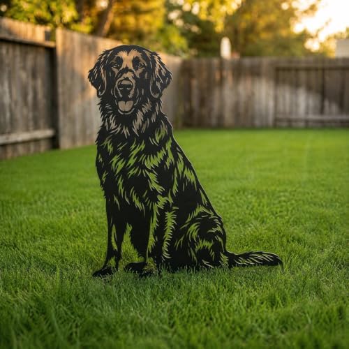 Dog Metal Garden Stake - Weatherproof Dog Silhouette Yard Art, Decorative Outdoor Sign for Lawn & Patio, Heartfelt Gift for Flat Coated Retriever Lovers(Stand,10") - Image 2