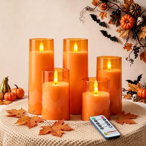 Raycare Orange Halloween Battery Operated Flameless LED Candles with Remote by Raycare