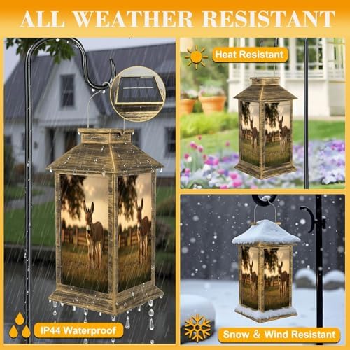 Solar Lantern Outdoor Waterproof Mother Baby Donkey Together Garden Decor LED Hanging Solar Lights Tabletop Lamp Gifts for Women Mom Outside Yard Patio Porch - Image 3