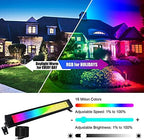 2 Pack 50W RGB Wall Washer Light, Indmird Stage Wash Light Bar, RGB Light Bar, Warm 3000K & 16 Million Colors&Timing& Music Sync, for Commercial Lighting, Birthday Party, Garden Lighting, Wall Display - Image 2