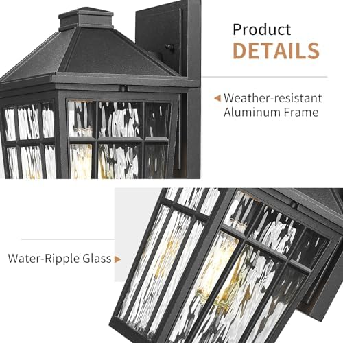 Darkaway 2pcs Outdoor Wall Lights, 14inch Large Exterior Lighting Fixtures - Image 5
