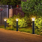 Outdoor Post Light, 9W LED Pathway Light, 24-Inch Black Aluminum Bollard with Diamond Acrylic Shade, 3000K Warm White, IP55 Waterproof, 110V AC - Image 4