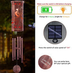 FSVGYY Solar Red Bird Wind Chime 30 Inch Metal Outdoor Hanging Light - Image 3