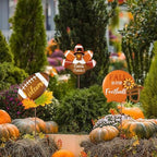 Glitzhome 24" H Set of 3 Thanksgiving Metal Football Turkey Yard Stakes, Fall Metal Football Turkey Outdoor Garden Stakes for Fall Indoor Outdoor Decorations Autumn Farmhouse Walkway Decor - Image 5