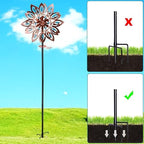Wind Spinners for Outdoor Yard Decor, 360 Degrees Swivel Outdoor Metal Wind Spinner, 62" Wind Sculptures Garden Decor for Patio Lawn Yard - Image 4
