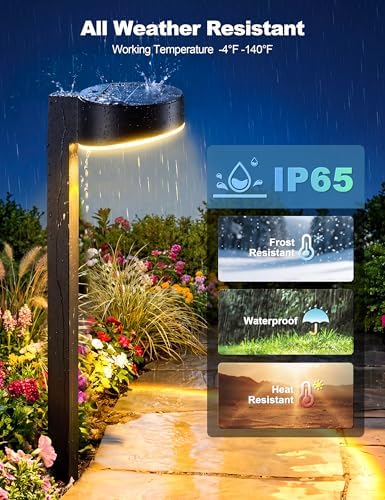 VOLISUN Solar Pathway Lights Outdoor, 12 Pack 3CCT(3000K/4500K/6000K) Bright Solar Walkway Lights, Auto On/Off, Landscape Path Lights with Optical Len & IP65 Waterproof for Yard Patio Walkway Driveway - Image 3