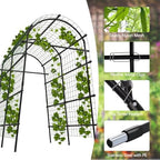 Metal Garden Arch Trellis, 7.6Ft Black for Raised Beds, Plant Support for Cucumbers & Climbing Vegetables with 9 Horizontal Pipe - Image 4