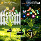 VOOKRY Dragonfly Solar Garden Lights Outdoor (8 Pack, 48 LEDs), Dragonfly Outdoor Decor with Solar Firefly Lights Waterproof Swaying Light for Yard Patio Pathway Gardening Gift for Women, Multicolor - Image 3