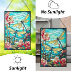 Stained Glass Window Hanging, Dragonfly Suncatchers for Windows Hanging, Handcrafted Sun Catchers Indoor Window Panel for Home Decor, Gift for Mom, Wife, Friends, Rectangular W10 xH15 - Image 4