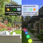 10-in Solar Globe Light, Solar Garden Ball Light Outdoor w/Remote, 16 RGB Color 4 Modes Glowing Ball, Waterproof Smart Light Sensor Control Outdoor Orb Lamp w/Ground Stake for Pathway Patio Yard Party - Image 7