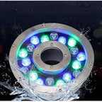 Submersible LED Fountain Light - Swimming Pool Underwater Lamp, AC 12/24V RGB Spotlight, with Remote Control, IP68 Waterproof Ring Middle Hole Pond Lighting(6w(24v)) - Image 6