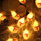 CAKERS Christmas Decor String Lights|Creative Cute Novelty Fairy Lights|Hanging Copper Wire Lights|Night Lights for Birthday Party Xmas Tree Decor,Xmas Scarf Snowman,3m(9.8ft)-20LED-Battery - Image 6