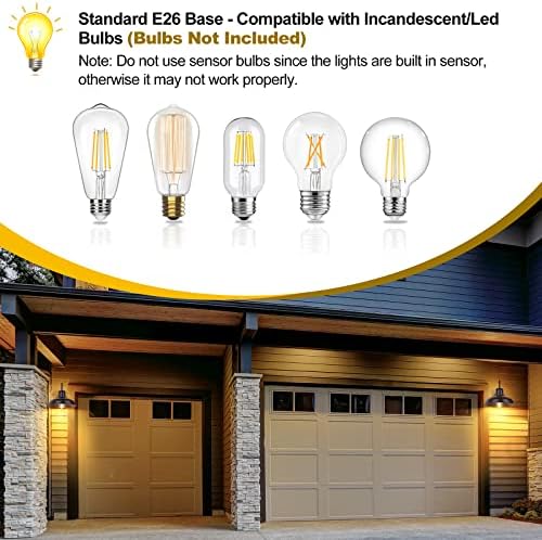2-Pack Dusk to Dawn Outdoor Wall Sconces, Farmhouse Outside Lighting Gooseneck Barn Lights, Oil Rubbed Bronze Exterior Wall Lights, Anti-Rust Waterproof Outdoor Light for House Porch Garage Entryway - Image 3