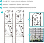 Sunnydaze 32-Inch Rustic Plant Design Outdoor Garden Trellis - Metal Wire Plant Support Trellis for Climbing Plants - Brown - Set of 2 - Image 2