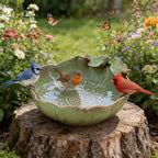 Ceramic Bird Bath for Outdoors, 10.1" Ground Ceramic Bird Baths Bowl for Outside, Garden Bird Baths Weather Resistant, Birdbath for Deck, Balcony, Lawn by inanil