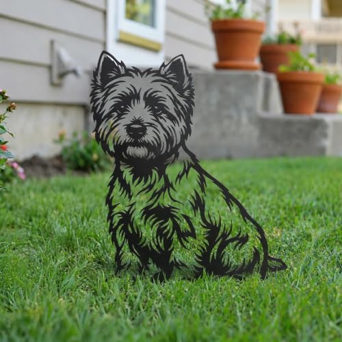 Dog Metal Garden Stake - Weatherproof Dog Silhouette Yard Art, Decorative Outdoor Sign for Lawn & Patio, Heartfelt Gift for Cairn Terrier Lovers(Jump,10") - Image 2