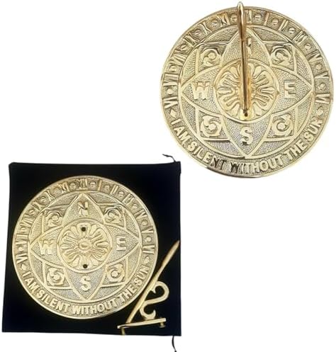 Solid Brass Sundial Clock with Black Velvet Case – Polished Garden Decor Gift for Outdoor Patio, Yard & Nature Lovers Gift for Men, Women & Collectors by Unknown