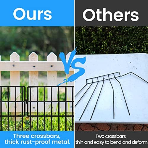 Getlay 20 Pack Animal Barrier Fences, 1.5" Gap No Digging Garden Fence Panels, Metals Black Deterrent Fence for Dogs Rabbits, Decorative Fence for Outdoor Landscape Patio Total 20 ft(L)×16 in(H) - Image 5