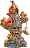 TERESA'S COLLECTIONS Fall Village Houses Outdoor Decor Solar Statue 11" by TERESASCOLLECTIONS