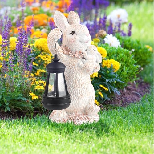 Outdoor Lighted Solar Garden Statues Rabbit Lights - Image 6