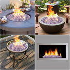 Mr. Fireglass 10 lbs High Luster Fire Pit Glass, 1/2 Inch Reflective Purple - Image 6