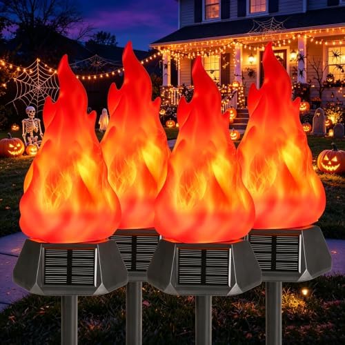 Toodour Solar Halloween Lights Outdoor, 4 Pack Solar Torch Light Waterproof by Toodour