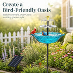 Solar Fountain for Bird Bath Outside, Power Panel and Pump with Metal Stakes for Garden Yard Decor (Blue) - Image 6