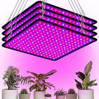 Liliful 4 Pcs Grow Lights Panel 200W Artificial Full Spectrum Grow Lamps with 225 LEDs for Indoor Outdoor Seedling Tent Flowe(Red, Blue) by Liliful