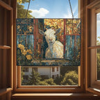 Personalized Rectangle Mosaic Garden Shed Goat Stained Glass Window Hangings Stained Glass Suncatcher Birthday Gift for Mom Grandma Teacher Women Friend Memorial Hook - Image 4