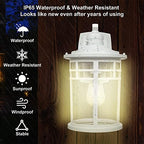 Darkaway Large Outdoor Porch Lights Wall Mount, 15inch Outdoor Wall Sconces with Seeded Glass Waterproof Exterior Lights for Patio Yard House Hallway Doorway Garage(Large, White) - Image 2