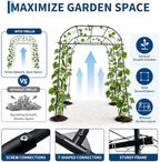 Garvee Metal Garden Arch Trellis, 7.2Ft Black for Raised Beds - Image 3